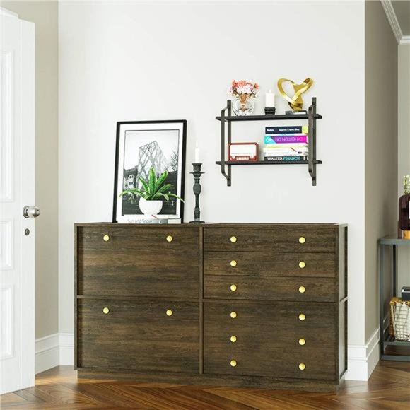 Floating Shelves Wall Mounted Industrial Wood Wall Shelves for Pantry LivingRoom - Picture 6 of 6